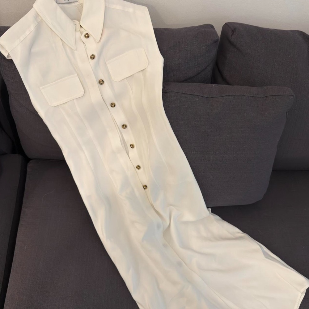 Mango new white tailored midi dress